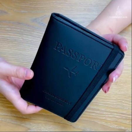 Passport Cover Wallet Cards Holder (BLACK)